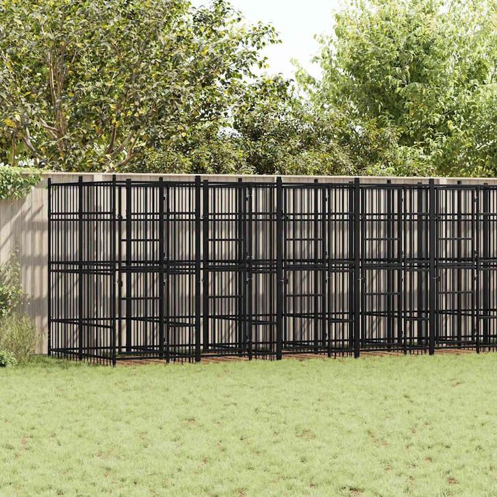 vidaXL Hondenkennel 16,59 m² staal, Animaux & Accessoires, Caisses pour chiens, Envoi