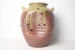 Shigaraki-yaki tweekleurige geglazuurde pot met, Antiek en Kunst