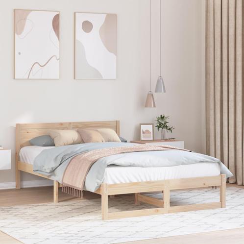 vidaXL Bedframe met Hoofdbord 120x200 cm Massief Vurenhout, Huis en Inrichting, Slaapkamer | Bedden, Nieuw, Verzenden