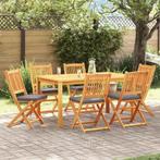 vidaXL Vouwstoel 6 pcs Grijs 49 x 57,5 x 92cm Massief, Tuin en Terras, Verzenden, Nieuw