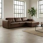 Leren hoekbank Flow - 2 zits + longchair, Huis en Inrichting, Nieuw, Ophalen of Verzenden, Modern, 200 tot 250 cm