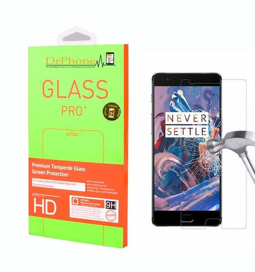 DrPhone Oneplus 3 Glas - Glazen Screen protector - Tempered, Télécoms, Téléphonie mobile | Housses, Coques & Façades | Marques Autre
