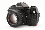Canon A-1 black + New FD 1.4/50mm Single lens reflex camera, Audio, Tv en Foto, Fotocamera's Analoog, Nieuw