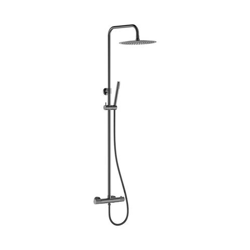 Regendoucheset Opbouw Wiesbaden Ribbd Opbouw Gunmetal, Doe-het-zelf en Bouw, Sanitair, Kraan, Nieuw, Ophalen of Verzenden