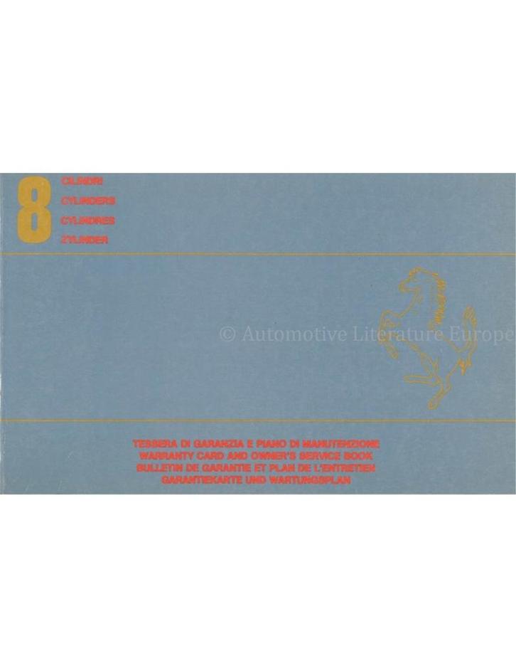 1985 FERRARI 328 GTS GARANTIE & SERVICEBOEK 393/85, Auto diversen, Handleidingen en Instructieboekjes