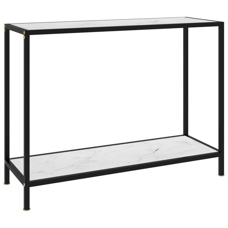 vidaXL Wandtafel 100x35x75 cm gehard glas wit, Huis en Inrichting, Tafels | Bijzettafels, Nieuw, Verzenden