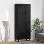 vidaXL Highboard met lade 2 pcs Zwart Eiken Gefabriceerd, Huis en Inrichting, Verzenden, Nieuw