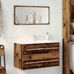 vidaXL Badkamer wastafelkast oud hout 80x38,5x48 cm bewerkt, Huis en Inrichting, Verzenden, Nieuw