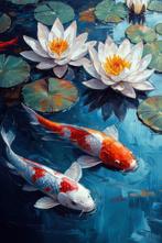 Iconica - Dance of the Koi · XXL, Antiek en Kunst, Kunst | Schilderijen | Modern