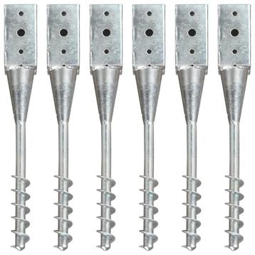 vidaXL Grondpinnen 6 st 7x7x56 cm gegalvaniseerd staal beschikbaar voor biedingen