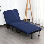 Logeerbed - Luxe Comfort - Opklapbaar &amp; Verstelbaar - Blauw, Huis en Inrichting, Slaapkamer | Bedden, Blauw, Nieuw, Ophalen of Verzenden