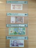 Wereld. - 4 slabbed banknotes - Various Dates  (Zonder, Postzegels en Munten