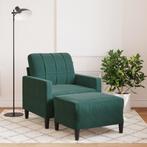 vidaXL Fauteuil met voetenbank 60 cm fluweel donkergroen, Verzenden, Nieuw