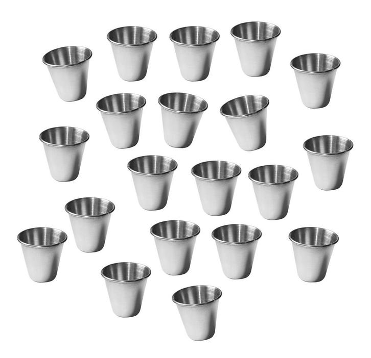 Set van 20 roestvrijstalen bekertjes, 30 ml, met rolrand, Bricolage & Construction, Outillage | Autres Machines, Envoi