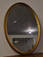 Ovaler Wandspiegel – Perlstabrahmen – Holz, vergoldet -