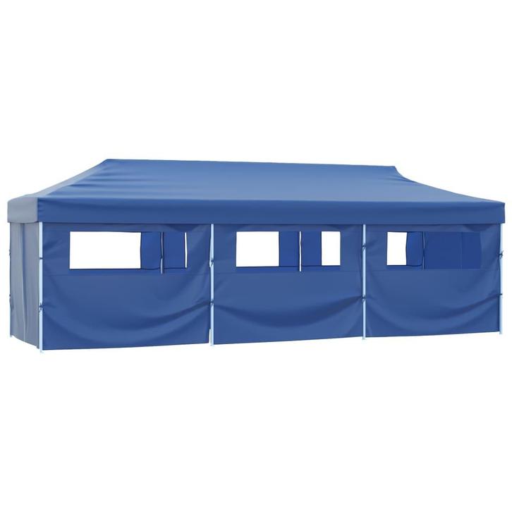 vidaXL Vouwtent pop-up met 8 zijwanden 870x291x315 cm blauw, Tuin en Terras, Partytenten, Nieuw, Verzenden