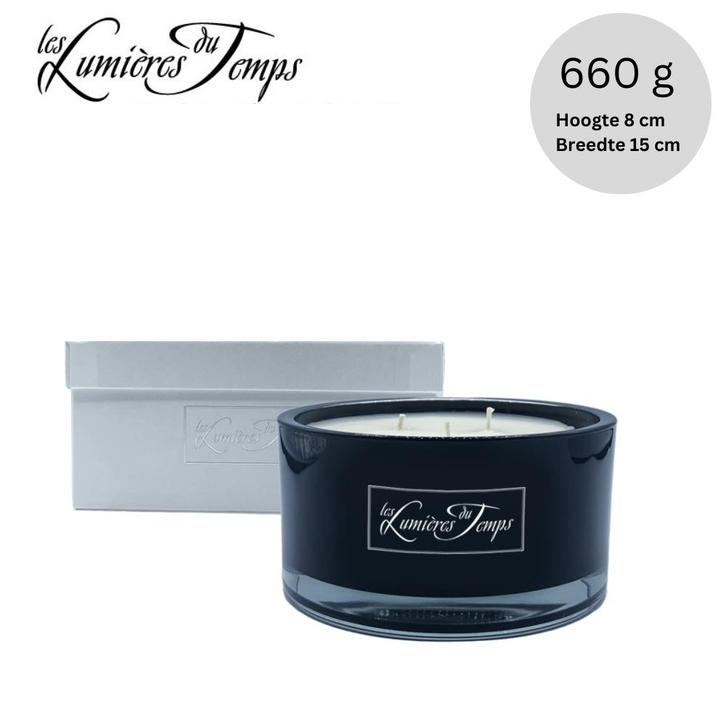 Geurkaars Glas Ambre Noire - 660 gr - Les Lumières du Temps, Sport en Fitness, Gezondheidsproducten en Wellness, Ophalen of Verzenden