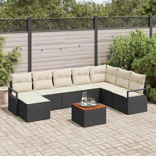 vidaXL Tuinbank Set 9 pcs Zwart en wit, Tuin en Terras, Tuinsets en Loungesets, Nieuw, Verzenden