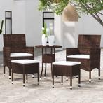 vidaXL 5-delige Loungeset poly rattan bruin, Tuin en Terras, Tuinsets en Loungesets, Verzenden, Nieuw, Loungeset