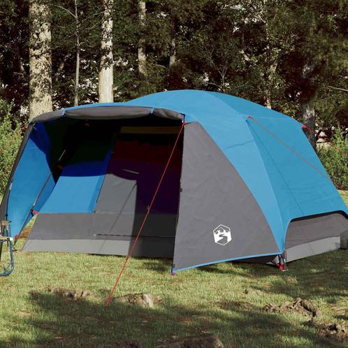 vidaXL Gezinstent met luifel 6-persoons waterdicht blauw, Caravans en Kamperen, Tenten, Nieuw, Verzenden