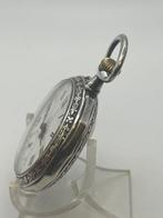 Remontoir Cilindro .Argento . Cassa lavorata . 1900 ., Handtassen en Accessoires, Horloges | Heren, Nieuw