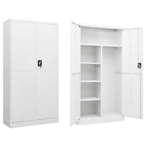 vidaXL Lockerkast 90x40x180 cm staal wit, Huis en Inrichting, Kasten | Overige, Nieuw, Verzenden