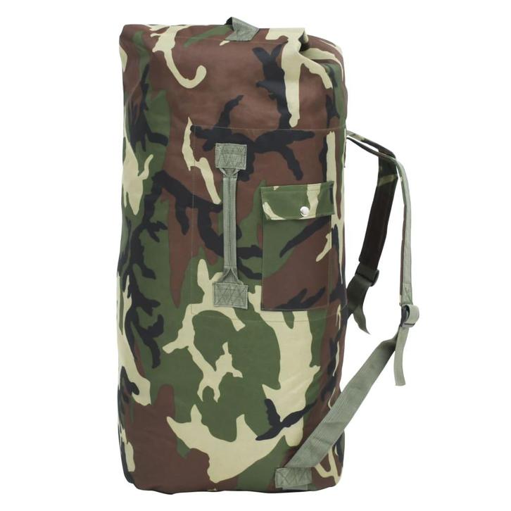 vidaXL Sporttas legerstijl 85 L camouflage, Handtassen en Accessoires, Tassen | Reistassen en Weekendtassen, Nieuw, Verzenden