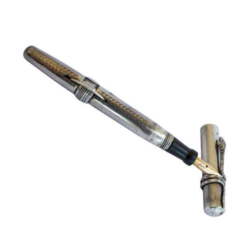 Luza - Silver Vintage Snake Fountain Pen - Vulpen, Verzamelen, Pennenverzamelingen