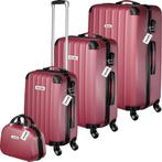 Kofferset met harde schaal Cleo 4-delig. met bagageweger - w, Handtassen en Accessoires, Uiterlijk | Cosmetica en Make-up, Nieuw
