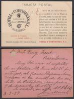 Espagne - 4 cartes postales avec des censure militaires et 3, Gestempeld