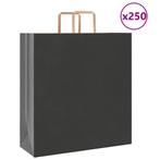 vidaXL Papieren zakken 250 st met hengsels 45x17x48 cm zwart, Diversen, Cadeauverpakkingen, Verzenden, Nieuw