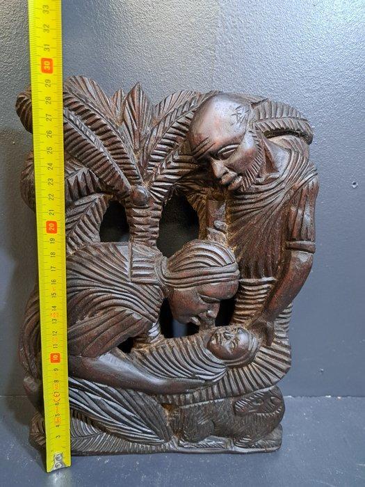 Bakala - Beeld, Heilige familie Afrikaans - 30 cm - Hout, Antiek en Kunst, Antiek | Boeken en Manuscripten