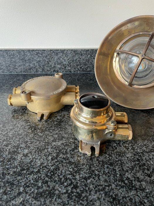 Gekooide hanglamp - Set (3) stuks / Messing hanglamp,, Antiek en Kunst, Antiek | Wandborden en Tegels