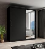 Meubella | Kledingkast mat zwart 180x62x200 schuifdeur, Verzenden, Nieuw