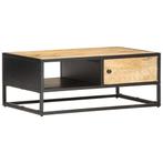 vidaXL Salontafel met bewerkte deur 90x55x36 cm ruw, Huis en Inrichting, Tafels | Salontafels, Verzenden, Nieuw