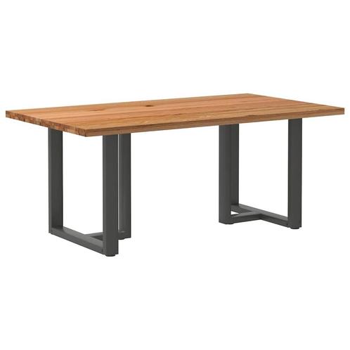 vidaXL Eettafel rechthoekig 180x100x74 cm massief eikenhout, Huis en Inrichting, Tafels | Eettafels, Nieuw, Verzenden