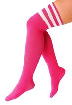 Sokken Neon Roze Witte Strepen 36-41 Dames Heren Unisex Fluo, Kleding | Dames, Ophalen of Verzenden, Nieuw