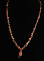 Oud-Romeins Amberkleurig glas Kralen ketting  (Zonder