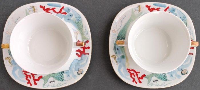 Schirnding Bavaria - Salvador Dalí (after) - Kop en schotel, Antiquités & Art, Antiquités | Verre & Cristal