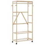 vidaXL Kledingrek met schappen en wielen 90x40x179,5 cm, Huis en Inrichting, Kasten | Kleerkasten, Verzenden, Nieuw