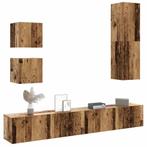 vidaXL 5-delig Tv-meubelset wandmontage bewerkt hout oud, Verzenden, Nieuw