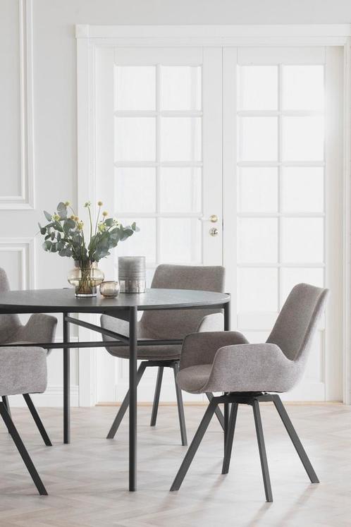 Houten eettafel zwart | rond | Skye | Rowico Home, Huis en Inrichting, Tafels | Eettafels, 100 tot 150 cm, 100 tot 150 cm, Rond