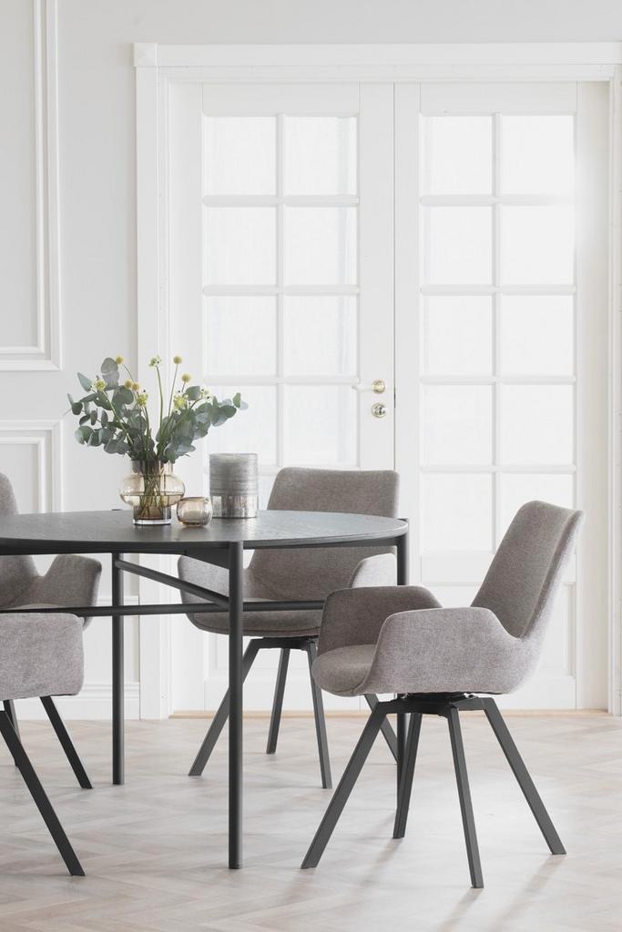 Houten eettafel zwart | rond | Skye | Rowico Home, Huis en Inrichting, Tafels | Eettafels, 100 tot 150 cm, 100 tot 150 cm, Rond