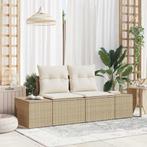 vidaXL Tuin Sofa met kussen Beige 123 x 62 x 69cm poly, Verzenden, Nieuw