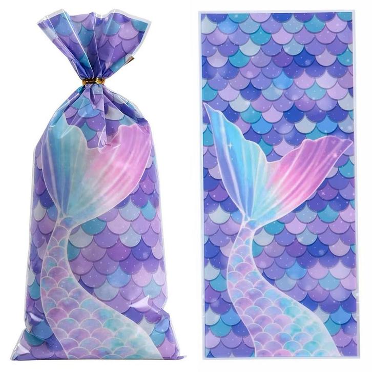 Fako Bijoux - Uitdeelzakjes Zeemeermin Staart - 12.5x27.5cm, Diversen, Cadeauverpakkingen, Verzenden