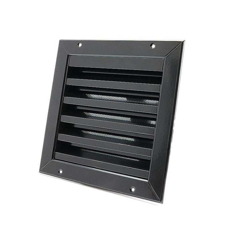 Buitenmuurrooster aluminium (LxH) 200x200mm - Zwart, Doe-het-zelf en Bouw, Ventilatie en Afzuiging, Nieuw, Verzenden