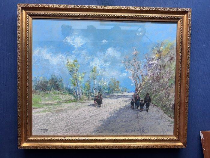 Giuseppe Casciaro (1863-1941) - Primavera - NO RESERVE, Antiek en Kunst, Kunst | Schilderijen | Klassiek