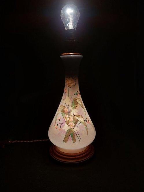 Lamp - Art Nouveau-bloemen - Opaline glas - Dubbele, Antiquités & Art, Curiosités & Brocante