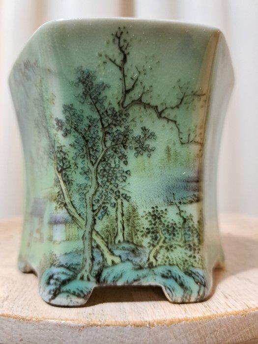 Bonsai schaal - 9,5x9,5x8,5cm - geglazuurd - Hoogte (boom):, Antiek en Kunst, Curiosa en Brocante