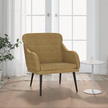 vidaXL Fauteuil 63x76x80 cm fluweel bruin, Huis en Inrichting, Fauteuils, Verzenden, Nieuw